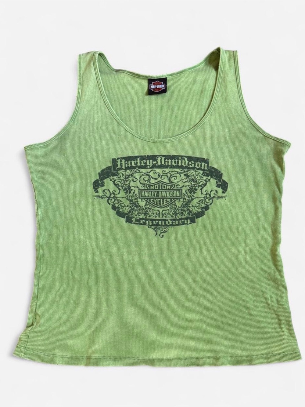 Vintage Harley-Davidson Women's Green legendary Tank Top